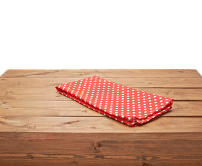 Tablecloth or towel over the wooden table