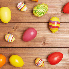 Multiple Easter egg decorations composition