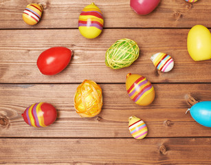 Multiple Easter egg decorations composition