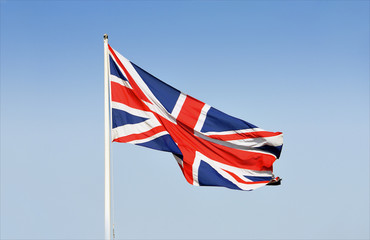 Obraz premium British flag waving in the wind