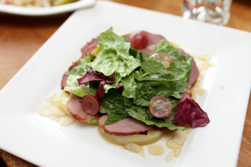 Salad with pineapple and ham