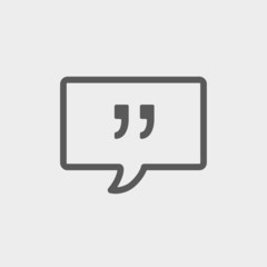 Speech bubble with punctuation symbol thin line icon