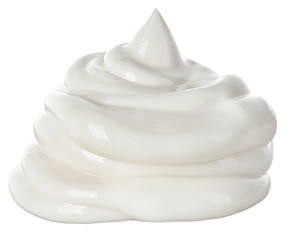 Handful of mayonnaise isolated on white background.