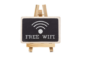 Free wifi written on blackboard