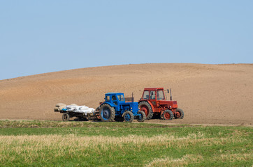 Fototapeta premium Two tractors