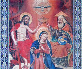 Obraz na płótnie Canvas Jerusalem - tiled coronation of Virgin Mary