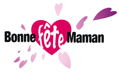 Obraz premium bonne fête maman, coeur
