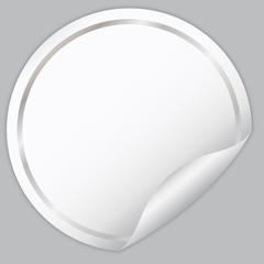 silver round sticker