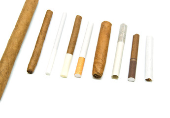 many cigarettes and cigars
