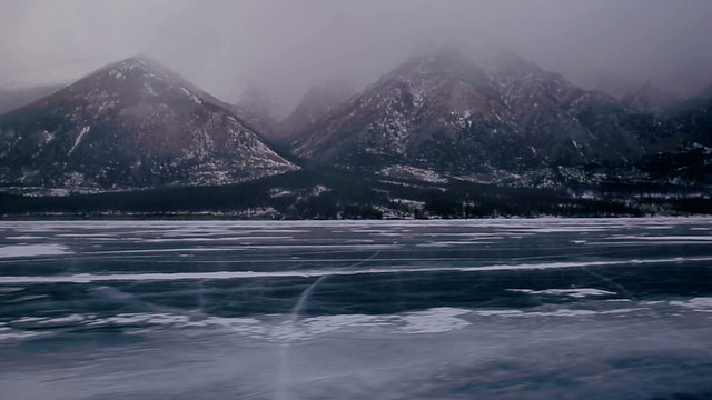 Winter Baikal landscape. 