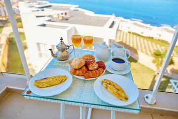 Delicious breakfast with sea view