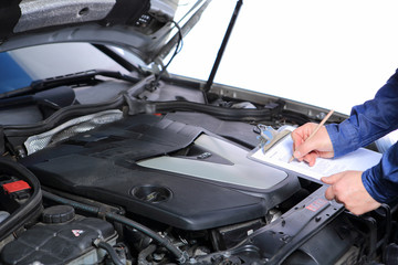 car inspection / Autoinspektion - obrazy, fototapety, plakaty