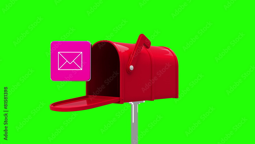 Poster mail icon in the mailbox on green background