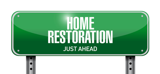 home restoration street sign illustration