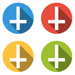 Obraz premium Collection of 4 isolated flat buttons (icons) with Cross of Sain