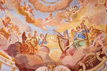 Banska Stiavnica - The detail of fresco on cupola of calvary