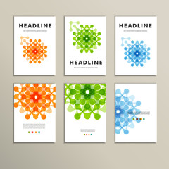 Six vector pattern with abstract figures brochures