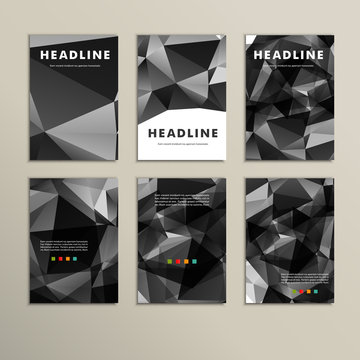 Set of vector patterns triangles for books
