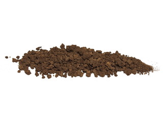 Pile of soil isolated on white background