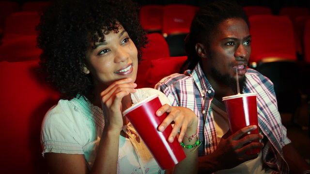 Friends watching movie
