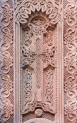 Fototapeta na wymiar Jerusalem - Armenian cross in vestibule of St. James cathedral