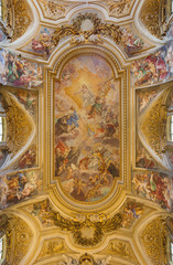 Fototapeta na wymiar Rome - ceiling fresco in Basilica dei Santi XII Apostoli .