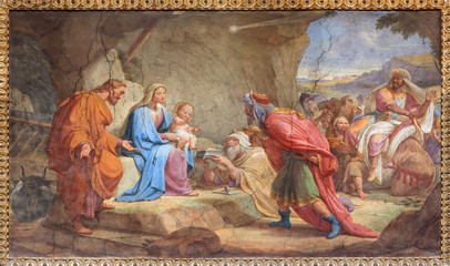 Rome - Adoration of Magi fresco in Basilica di Sant Agostino