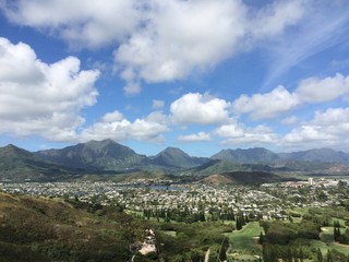 Aerial view of Kailua and Enchanted Lake