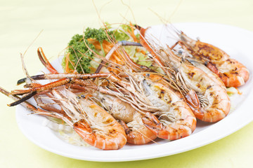 Group of grilled shrimps