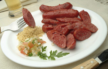 sausage with beer