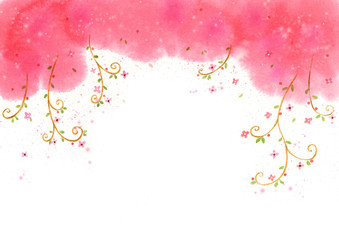 수채화분홍꽃