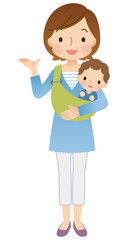 子育てする女性　ママ　表情ポーズ