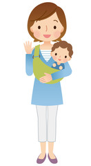 子育てする女性　ママ　表情ポーズ