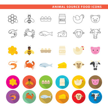 Animal source food icons.