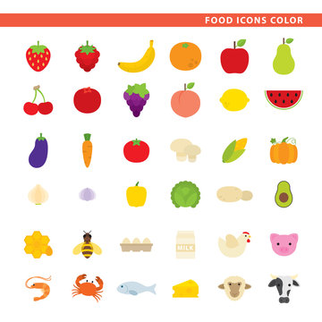 Food icons color.