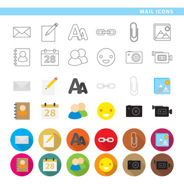 Mail icons.
