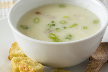 Potato soup with bacon.