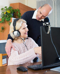 Couple talking with someone online
