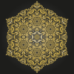 Damask  Pattern. Orient Golden Ornament