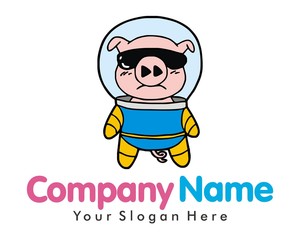 pig hog fly cloud image logo vector