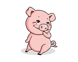 Obraz na płótnie Canvas pig hog character mascot image logo vector