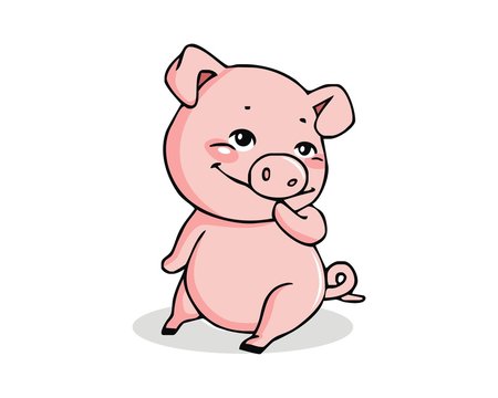 pig hog character mascot image logo vector