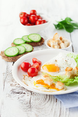 Breakfast with fried egg