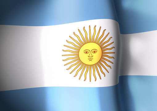 Flapping flag of Argentina