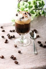 Mocaccino, hot drink with coffee, chocolate and cream