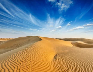 Fototapete Sandige Wüste Dünen der Wüste Thar, Rajasthan, Indien