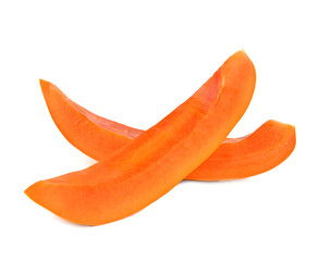 Fresh ripe papaya isolatrd on white background