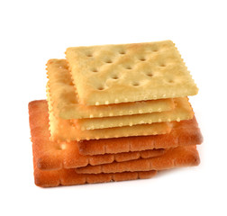 Biscuit overlapping squares white background.