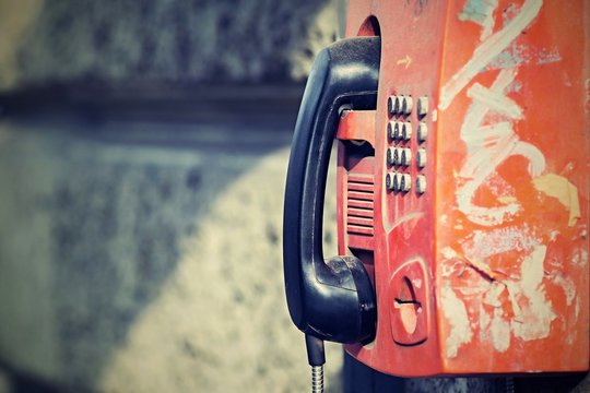 Old Payphone With A Retro Effect