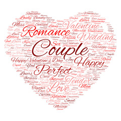 Conceptual Valentine heart word cloud